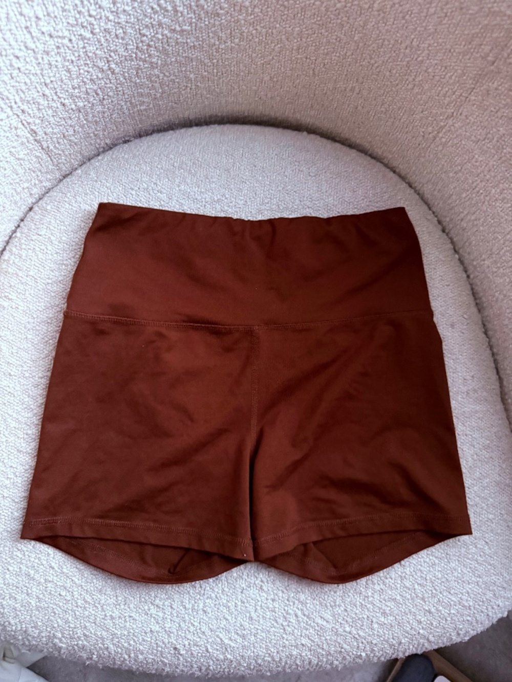 Reformation EcoStretch Bike Shorts, color Chestnut, size M